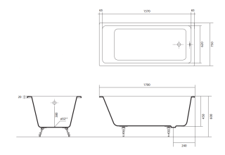 Чугунная ванна Aquatek Альфа AQ8970F-00 170x75см белый